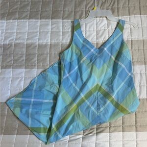 Old Navy Blue and Green Sleeveless Sundress Plaid Picnic